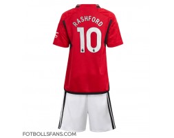 Manchester United Marcus Rashford #10 Replika Hemmatröja Barn 2023-24 Kortärmad (+ Korta byxor)